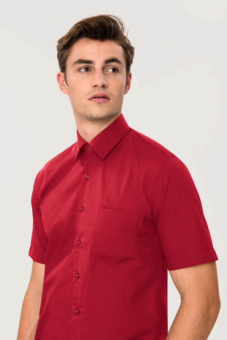 HAKRO 1/2-Arm Hemd MIKRALINAR® Comfort zum Besticken und Bedrucken in der Farbe Rot mit Ihren Logo, Schriftzug oder Motiv.