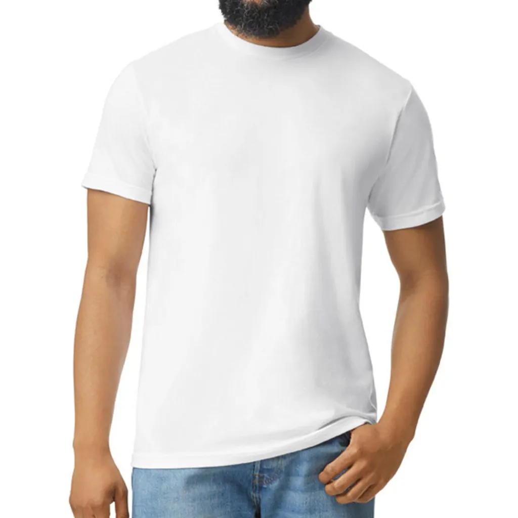 Softstyle CVC Adult T-Shirt zum Besticken und Bedrucken in der Farbe White mit Ihren Logo, Schriftzug oder Motiv.