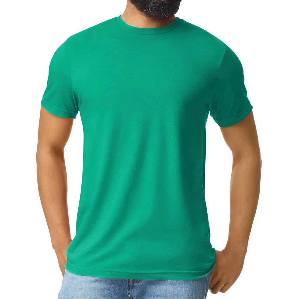 Softstyle CVC Adult T-Shirt zum Besticken und Bedrucken in der Farbe Kelly Mist mit Ihren Logo, Schriftzug oder Motiv.