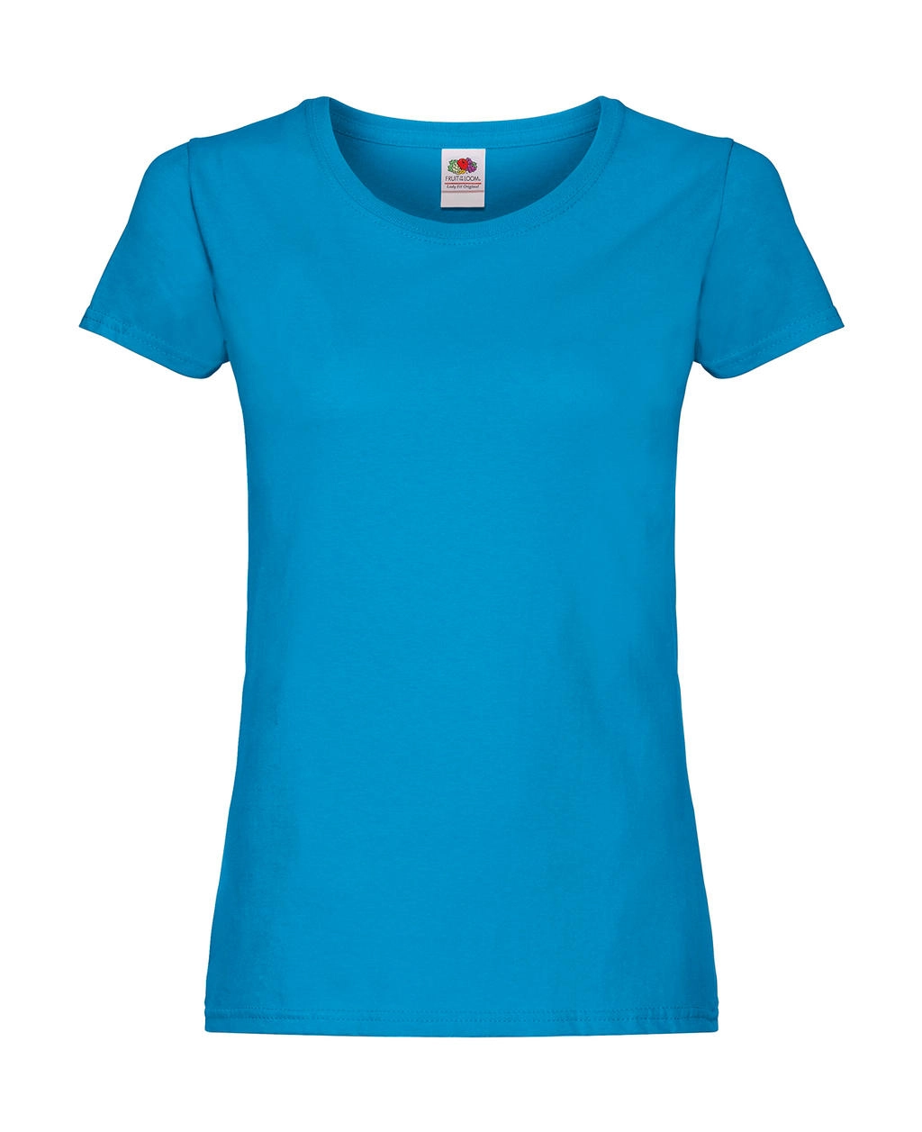 Ladies` Original T zum Besticken und Bedrucken in der Farbe Azure Blue mit Ihren Logo, Schriftzug oder Motiv.