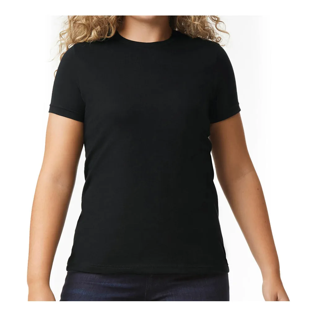 Softstyle CVC Women`s T-Shirt zum Besticken und Bedrucken in der Farbe Pitch Black mit Ihren Logo, Schriftzug oder Motiv.