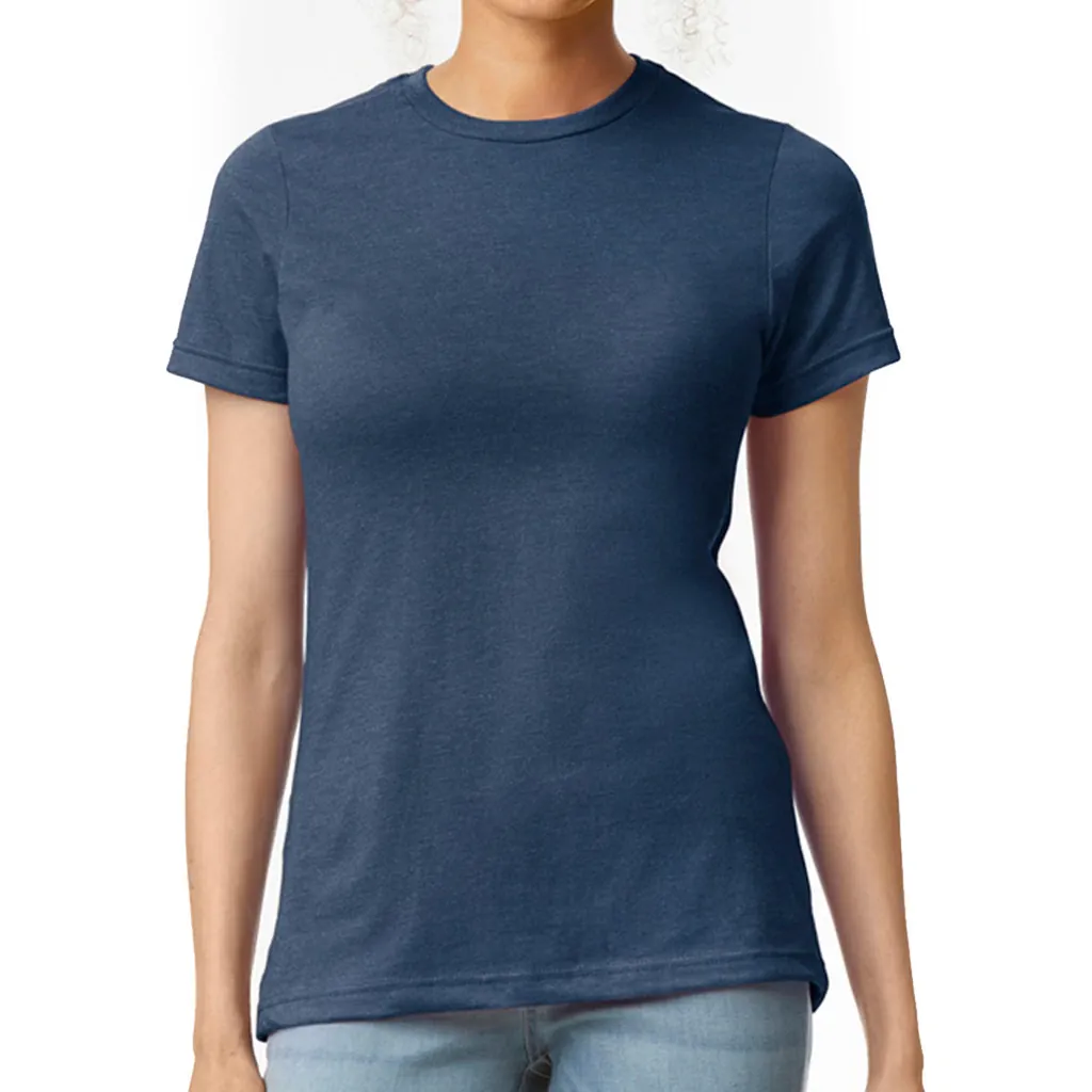 Softstyle CVC Women`s T-Shirt zum Besticken und Bedrucken in der Farbe Navy Mist mit Ihren Logo, Schriftzug oder Motiv.