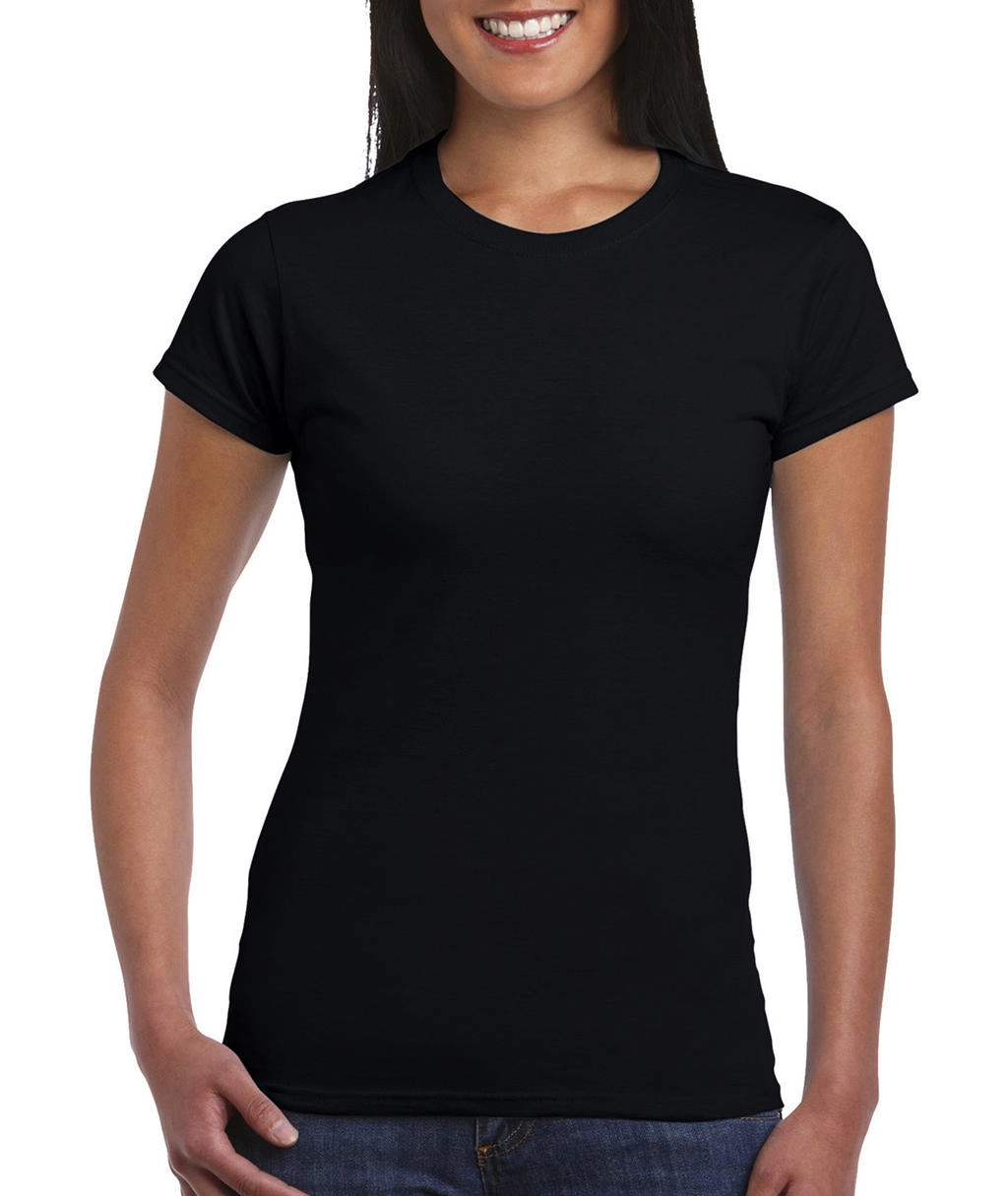Softstyle® Ladies` T-Shirt zum Besticken und Bedrucken in der Farbe Black mit Ihren Logo, Schriftzug oder Motiv.