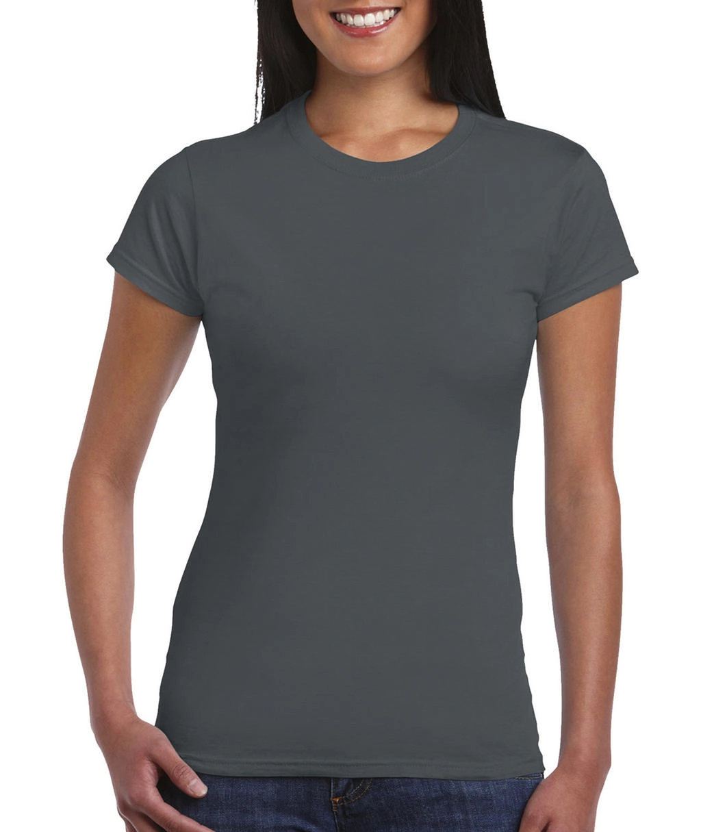 Softstyle® Ladies` T-Shirt zum Besticken und Bedrucken in der Farbe Charcoal mit Ihren Logo, Schriftzug oder Motiv.