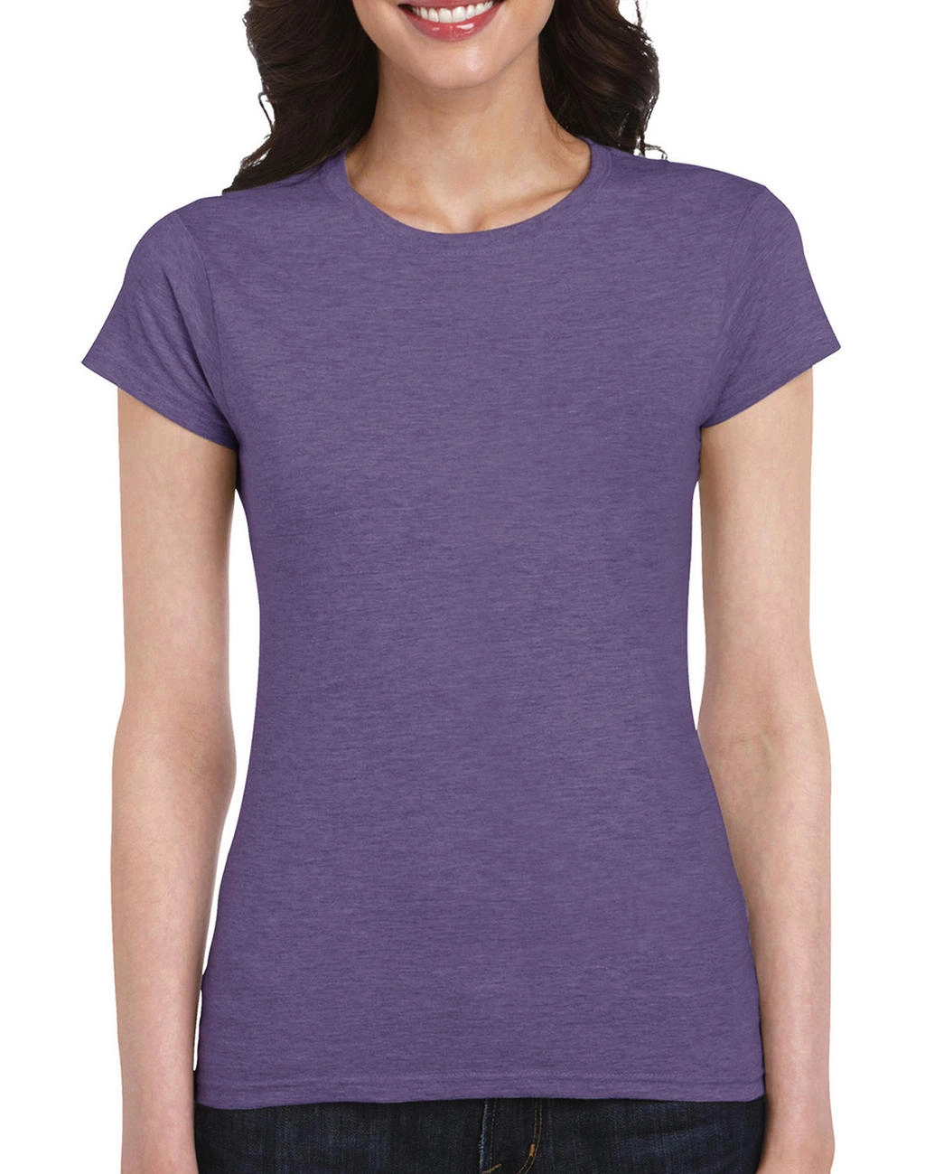Softstyle® Ladies` T-Shirt zum Besticken und Bedrucken in der Farbe Heather Purple mit Ihren Logo, Schriftzug oder Motiv.