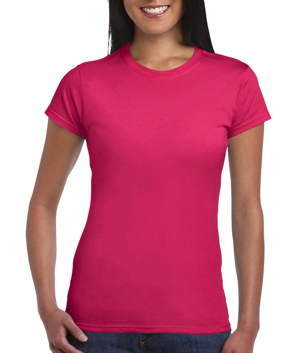 Softstyle® Ladies` T-Shirt zum Besticken und Bedrucken in der Farbe Heliconia mit Ihren Logo, Schriftzug oder Motiv.