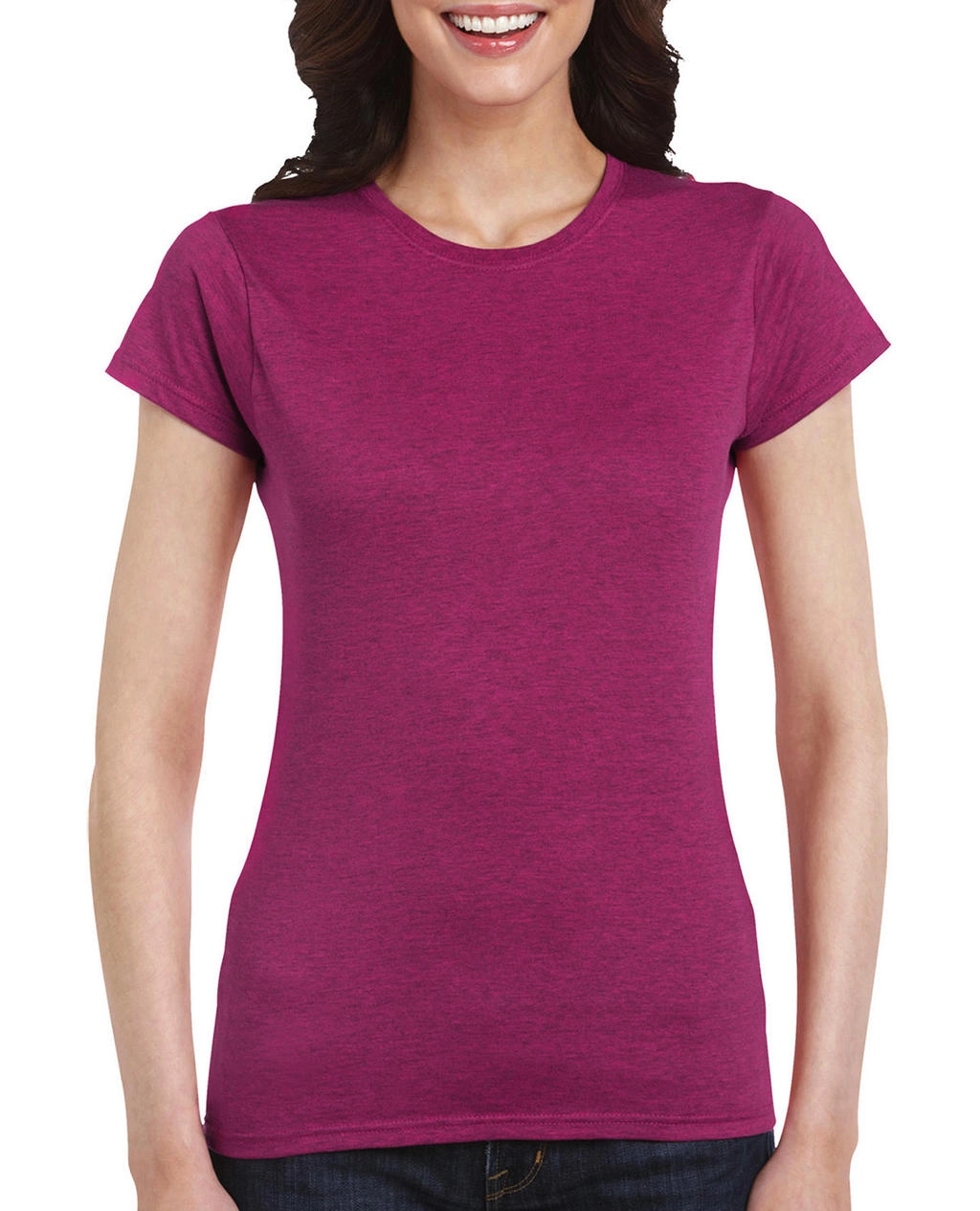 Softstyle® Ladies` T-Shirt zum Besticken und Bedrucken in der Farbe Antique Heliconia mit Ihren Logo, Schriftzug oder Motiv.