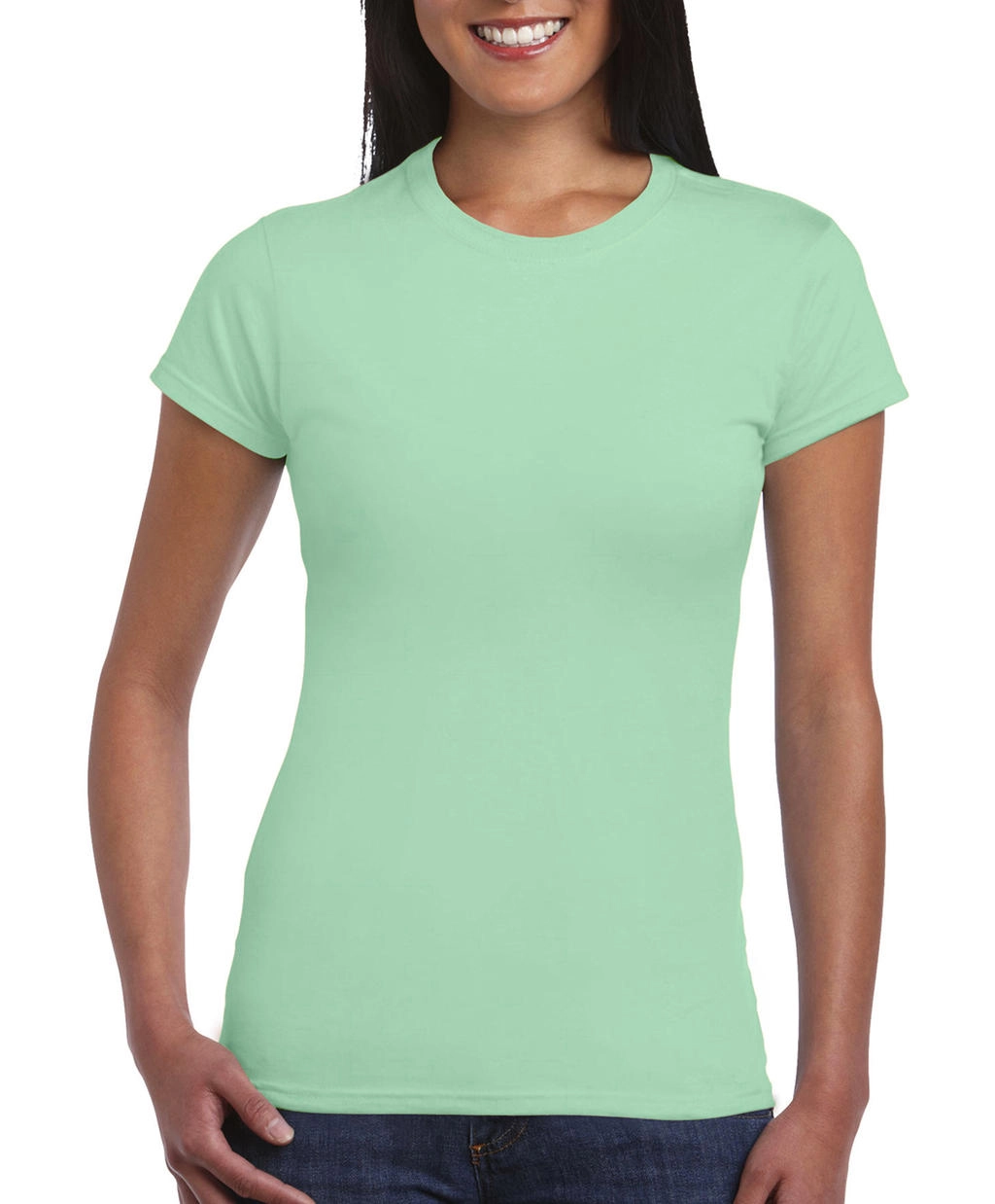 Softstyle® Ladies` T-Shirt zum Besticken und Bedrucken in der Farbe Mint Green mit Ihren Logo, Schriftzug oder Motiv.