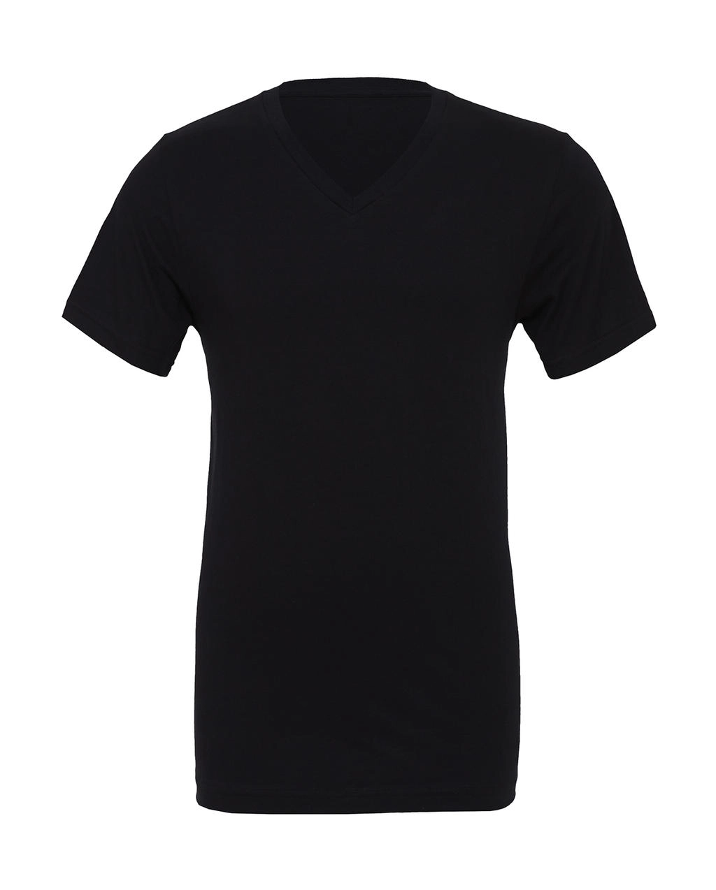 Unisex Jersey V-Neck T-Shirt zum Besticken und Bedrucken in der Farbe Black mit Ihren Logo, Schriftzug oder Motiv.
