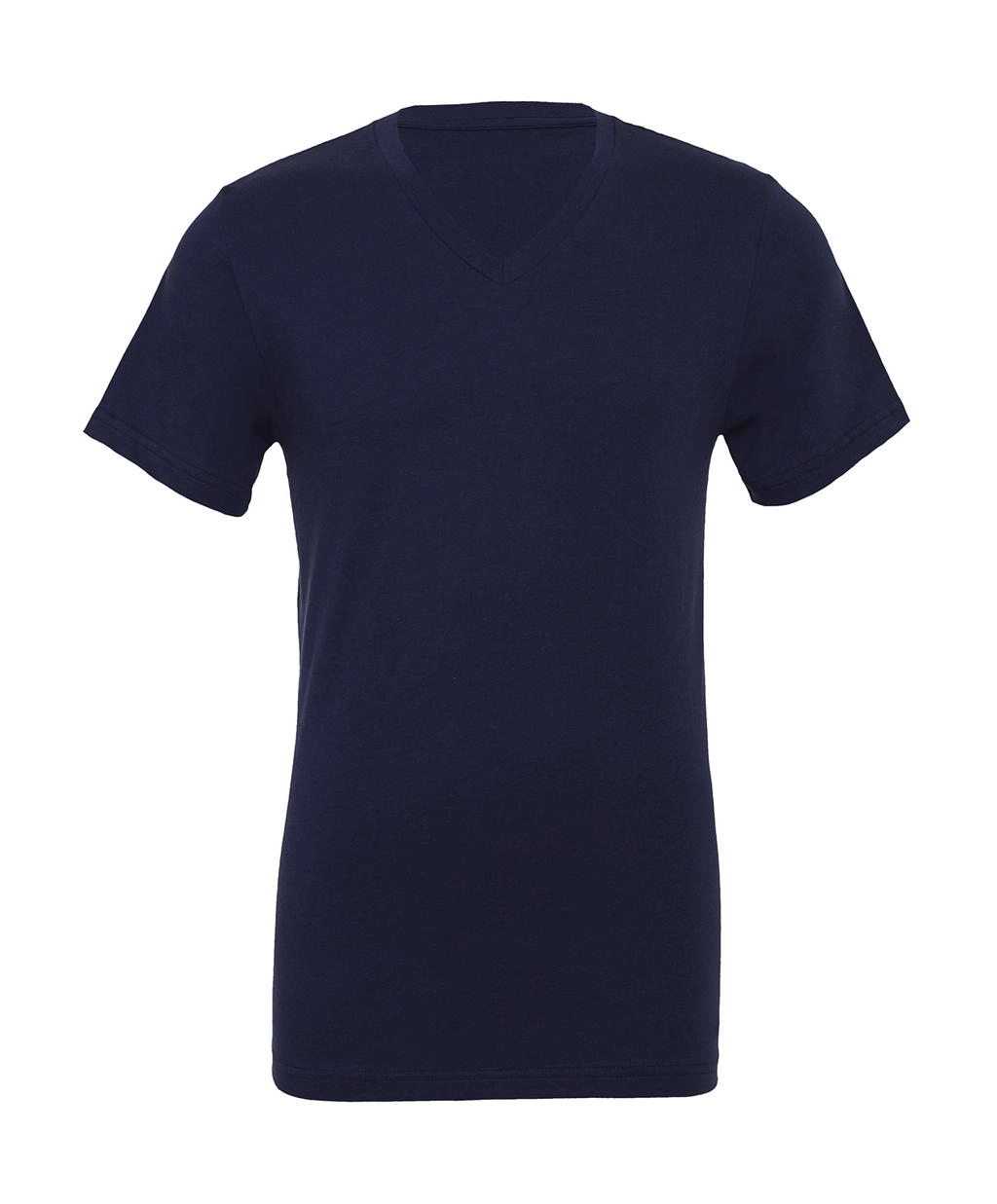 Unisex Jersey V-Neck T-Shirt zum Besticken und Bedrucken in der Farbe Navy mit Ihren Logo, Schriftzug oder Motiv.