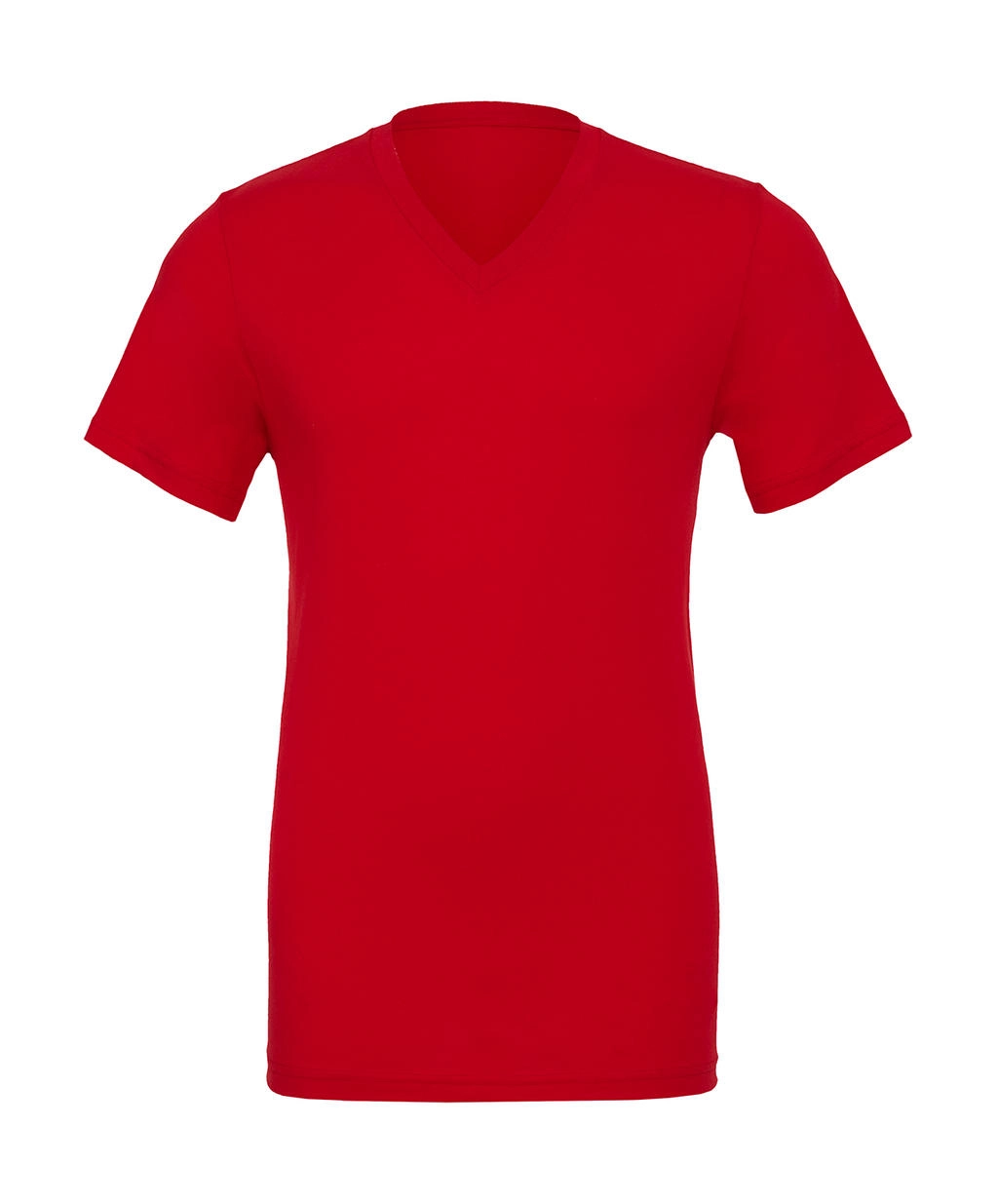 Unisex Jersey V-Neck T-Shirt zum Besticken und Bedrucken in der Farbe Red mit Ihren Logo, Schriftzug oder Motiv.