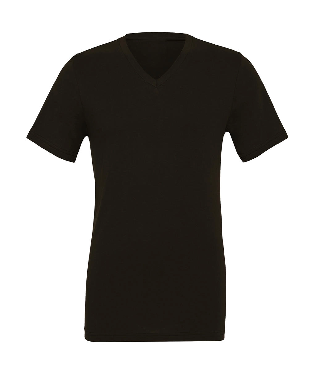 Unisex Jersey V-Neck T-Shirt zum Besticken und Bedrucken in der Farbe Brown mit Ihren Logo, Schriftzug oder Motiv.