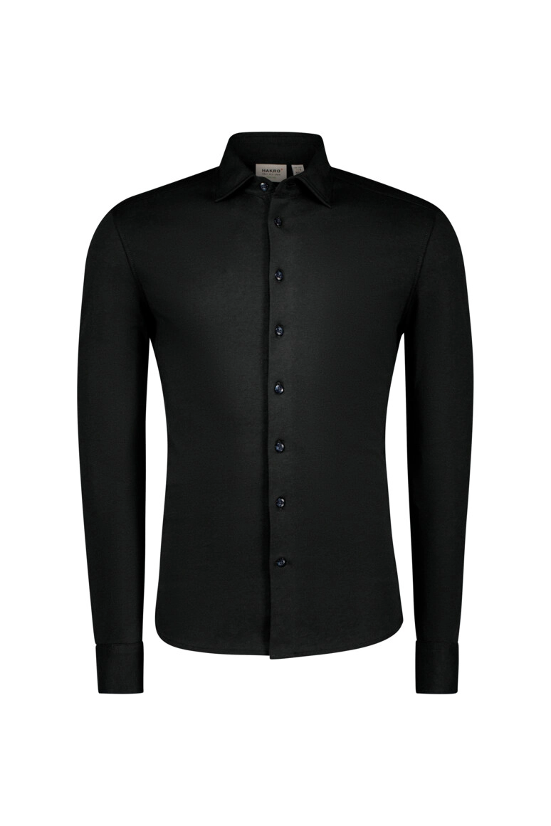HAKRO COTTON TEC® Hemd zum Besticken und Bedrucken in der Farbe Schwarz mit Ihren Logo, Schriftzug oder Motiv.