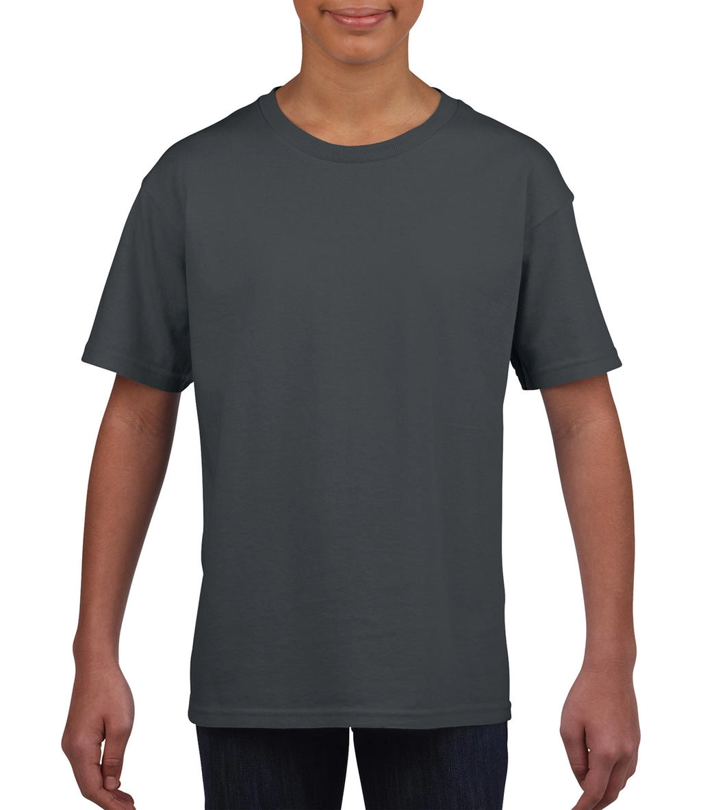 Softstyle® Youth T-Shirt zum Besticken und Bedrucken in der Farbe Charcoal mit Ihren Logo, Schriftzug oder Motiv.