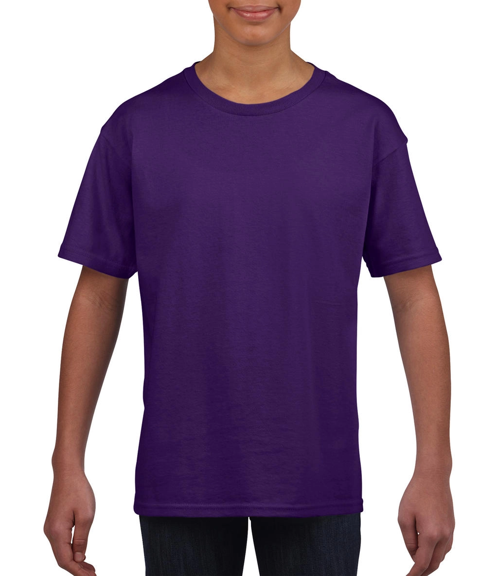 Softstyle® Youth T-Shirt zum Besticken und Bedrucken in der Farbe Purple mit Ihren Logo, Schriftzug oder Motiv.