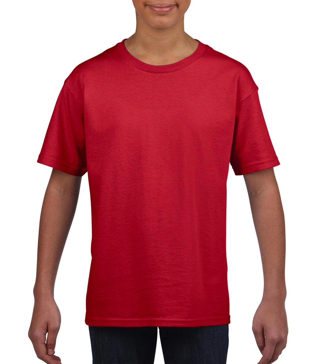Softstyle® Youth T-Shirt zum Besticken und Bedrucken in der Farbe Red mit Ihren Logo, Schriftzug oder Motiv.