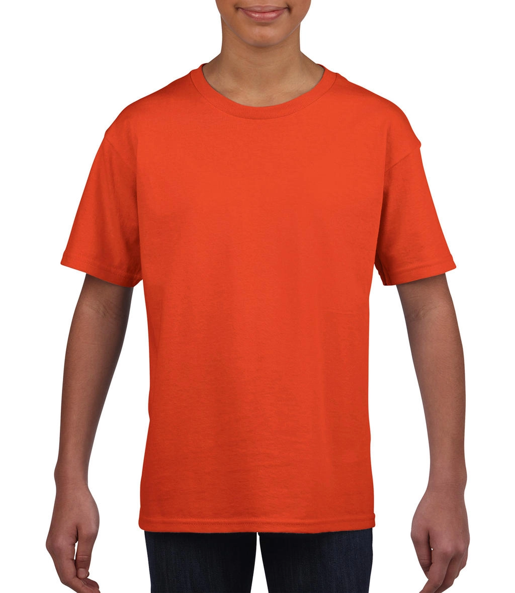 Softstyle® Youth T-Shirt zum Besticken und Bedrucken in der Farbe Orange mit Ihren Logo, Schriftzug oder Motiv.