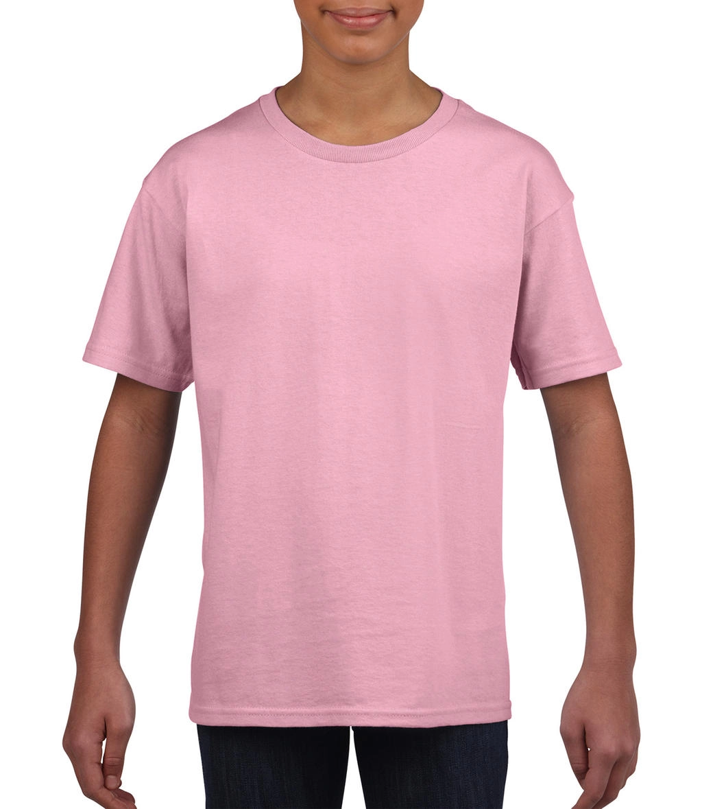 Softstyle® Youth T-Shirt zum Besticken und Bedrucken in der Farbe Light Pink mit Ihren Logo, Schriftzug oder Motiv.