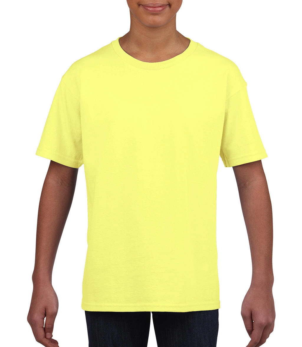 Softstyle® Youth T-Shirt zum Besticken und Bedrucken in der Farbe Cornsilk mit Ihren Logo, Schriftzug oder Motiv.
