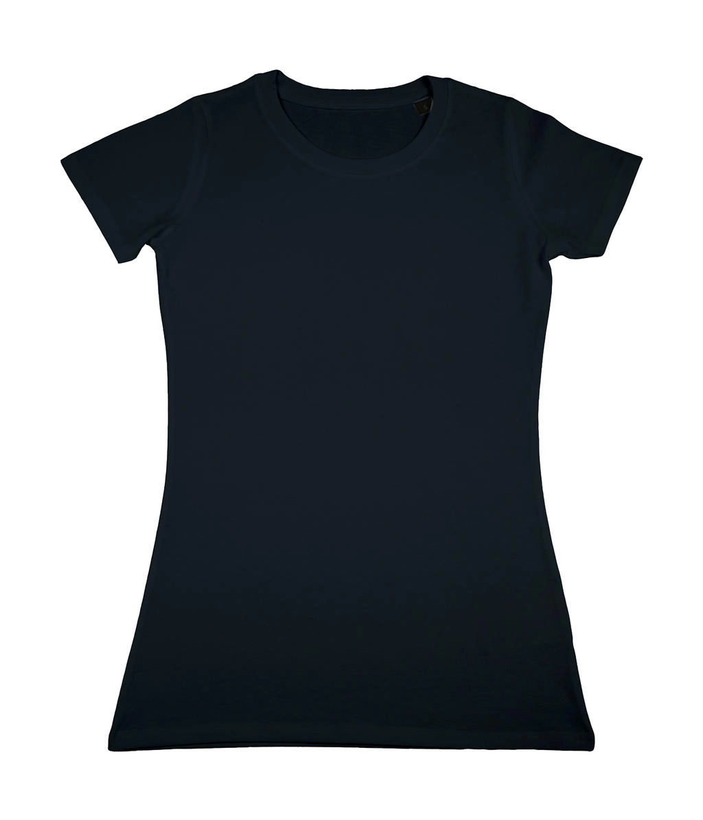 Ruth Women`s Organic Fitted T-Shirt zum Besticken und Bedrucken in der Farbe Black mit Ihren Logo, Schriftzug oder Motiv.