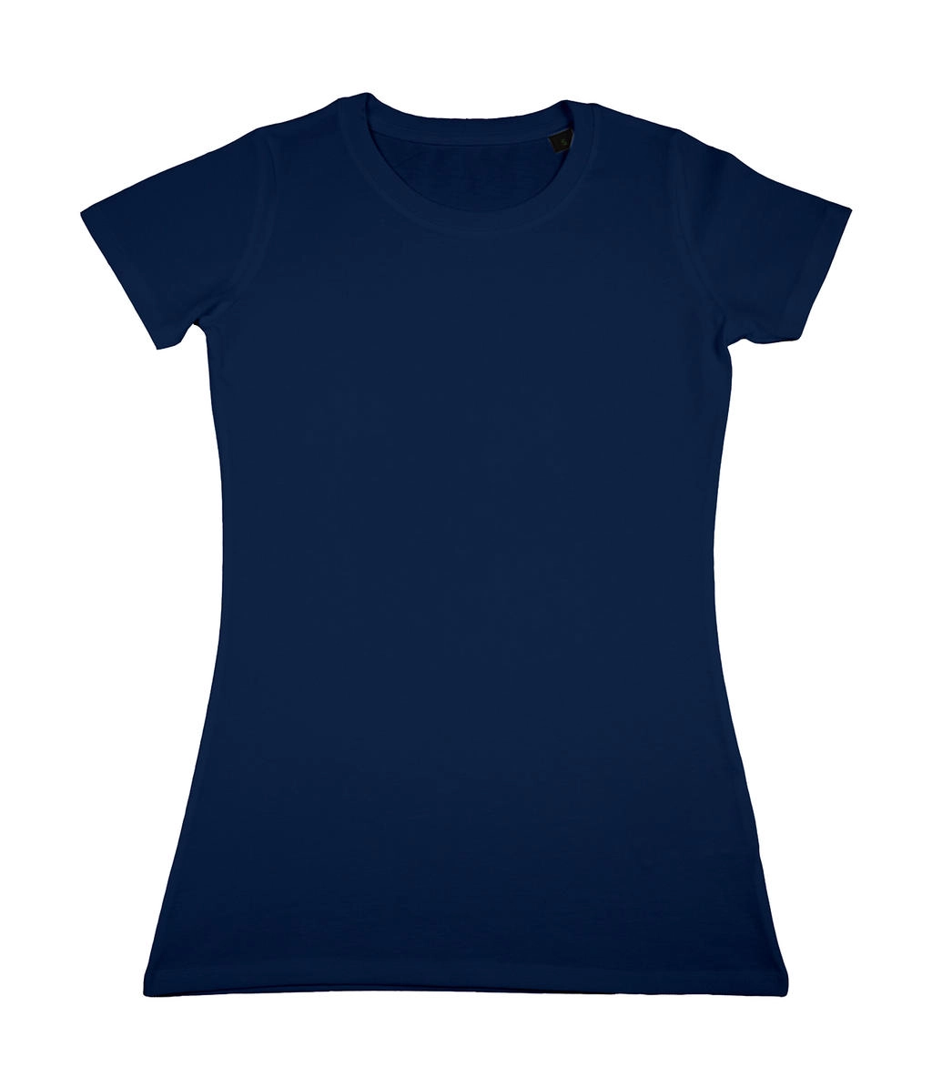 Ruth Women`s Organic Fitted T-Shirt zum Besticken und Bedrucken in der Farbe Navy mit Ihren Logo, Schriftzug oder Motiv.