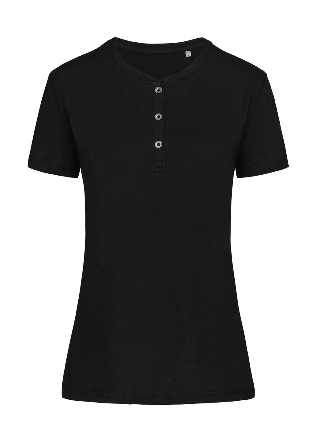 Sharon Henley T-Shirt zum Besticken und Bedrucken in der Farbe Black Opal mit Ihren Logo, Schriftzug oder Motiv.