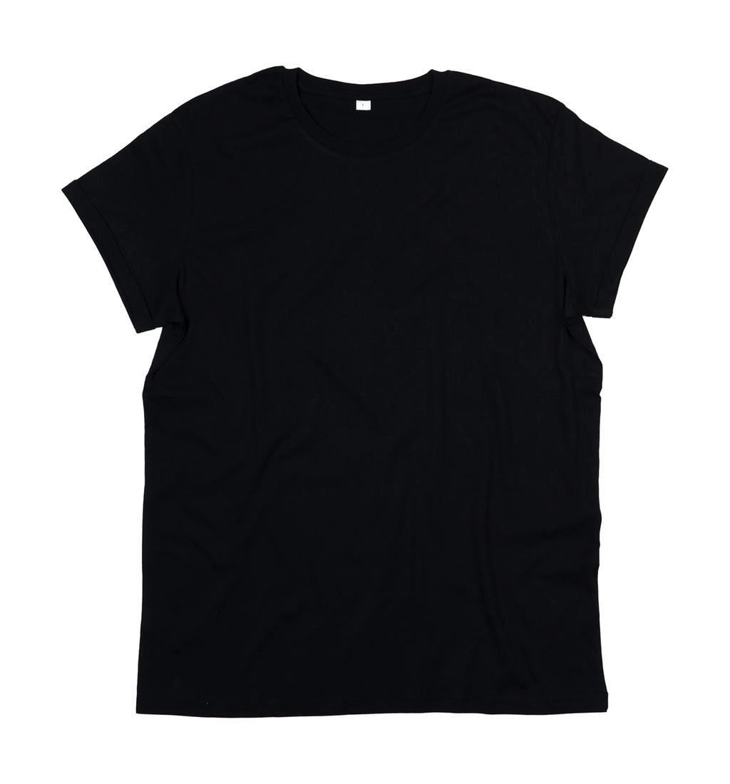 Men`s Organic Roll Sleeve T zum Besticken und Bedrucken in der Farbe Black mit Ihren Logo, Schriftzug oder Motiv.