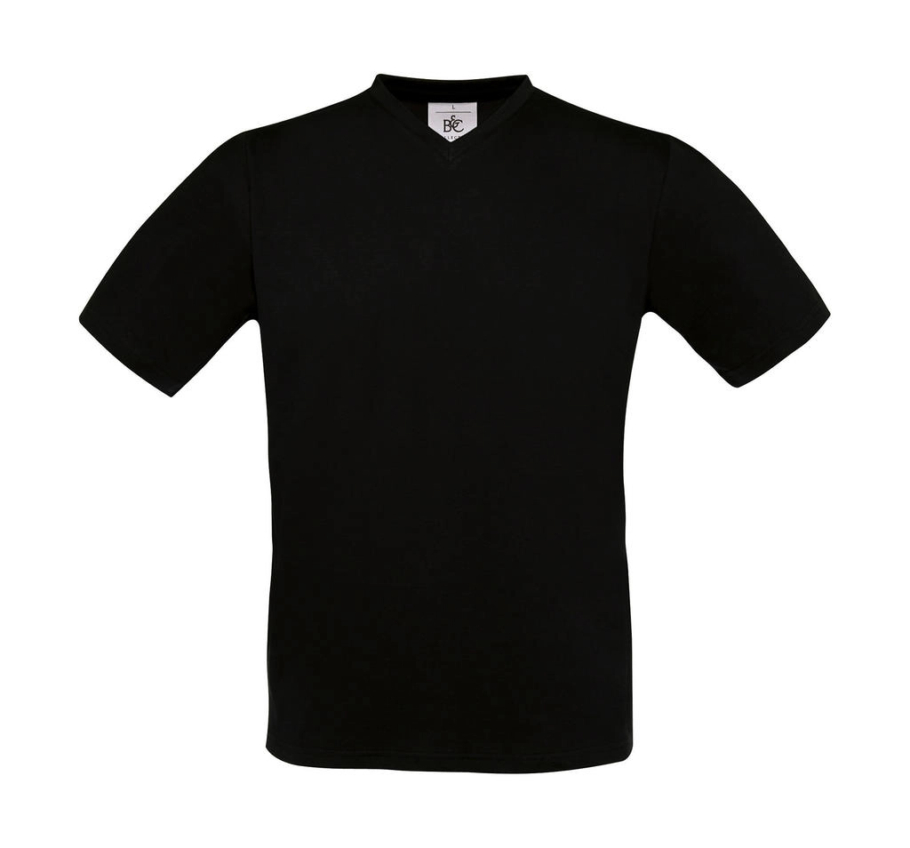 Exact V-neck T-Shirt zum Besticken und Bedrucken in der Farbe Black mit Ihren Logo, Schriftzug oder Motiv.