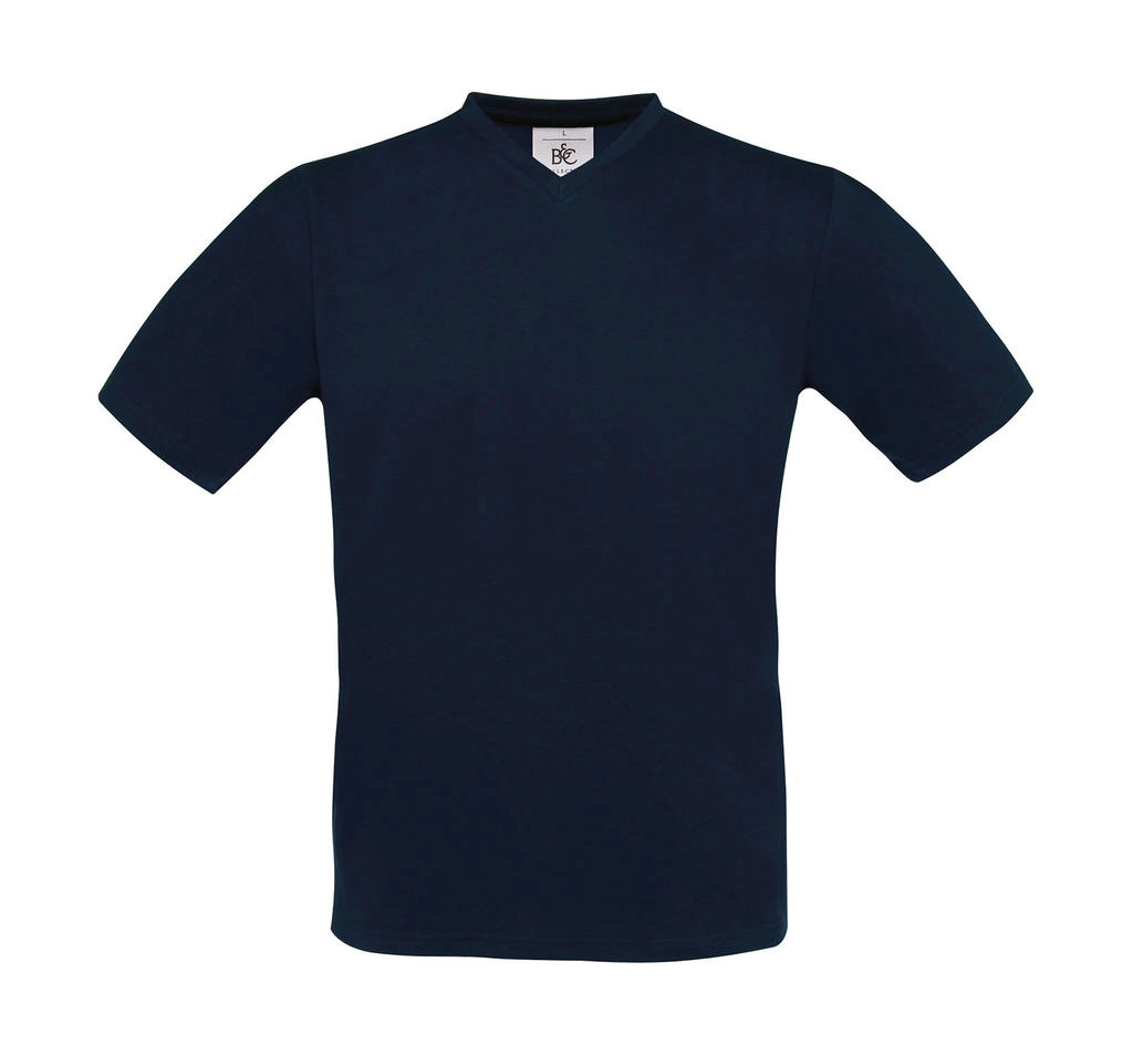 Exact V-neck T-Shirt zum Besticken und Bedrucken in der Farbe Navy mit Ihren Logo, Schriftzug oder Motiv.