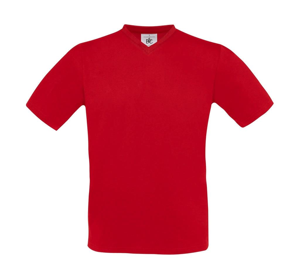 Exact V-neck T-Shirt zum Besticken und Bedrucken in der Farbe Red mit Ihren Logo, Schriftzug oder Motiv.