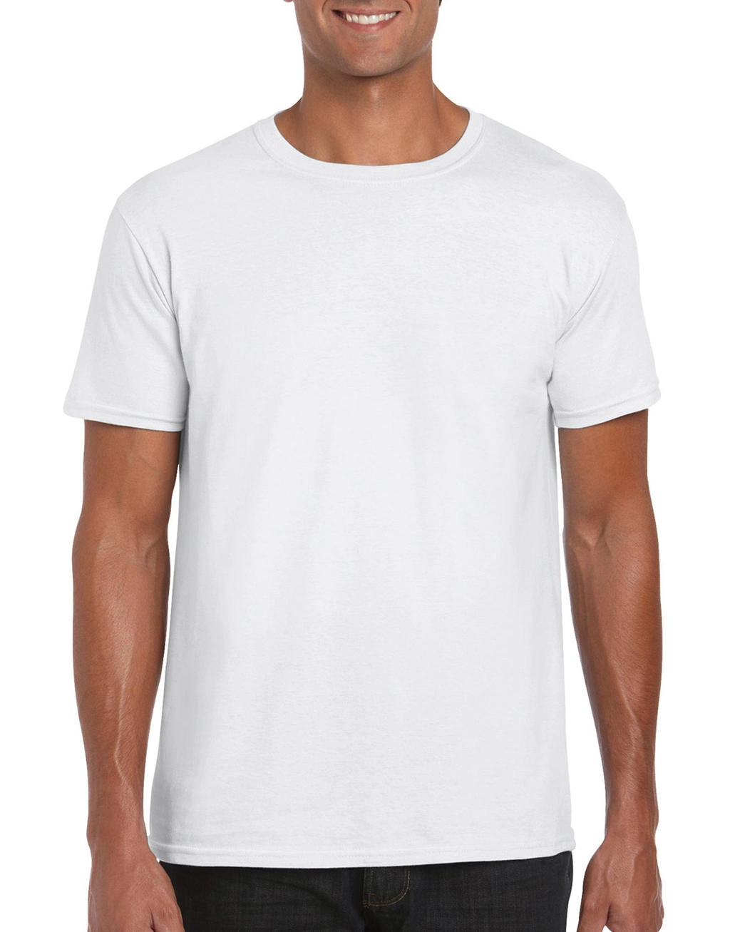 Softstyle® Ring Spun T-Shirt zum Besticken und Bedrucken in der Farbe White mit Ihren Logo, Schriftzug oder Motiv.