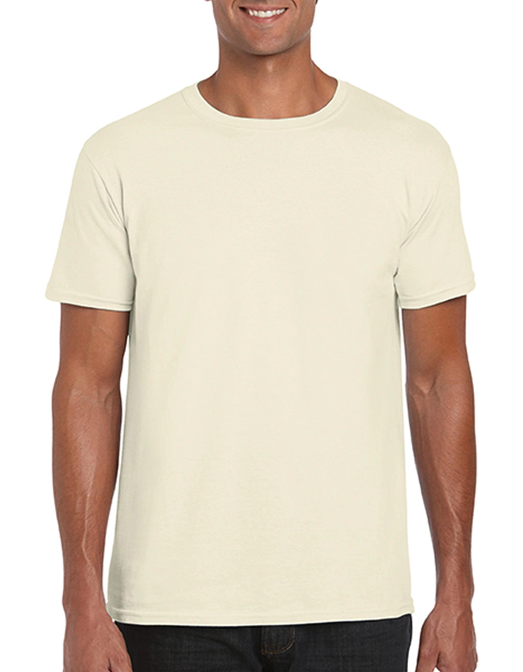 Softstyle® Ring Spun T-Shirt zum Besticken und Bedrucken in der Farbe Natural mit Ihren Logo, Schriftzug oder Motiv.