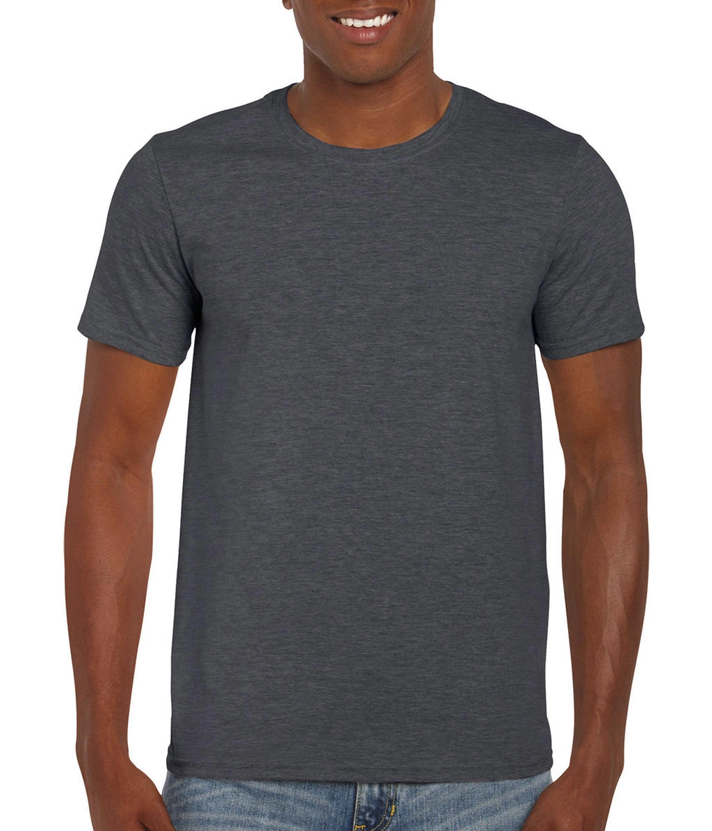 Softstyle® Ring Spun T-Shirt zum Besticken und Bedrucken in der Farbe Dark Heather mit Ihren Logo, Schriftzug oder Motiv.