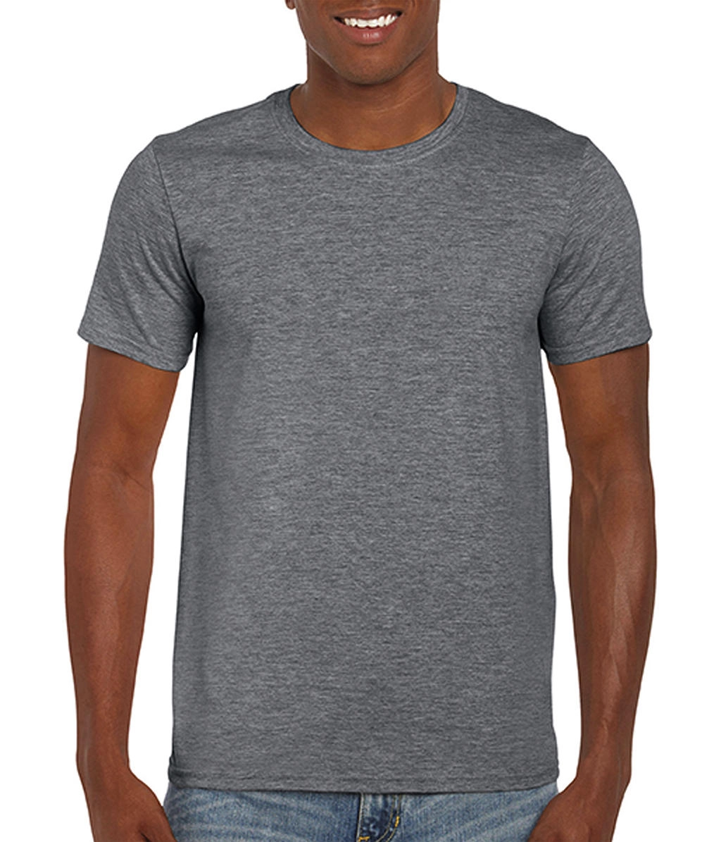 Softstyle® Ring Spun T-Shirt zum Besticken und Bedrucken in der Farbe Graphite Heather mit Ihren Logo, Schriftzug oder Motiv.