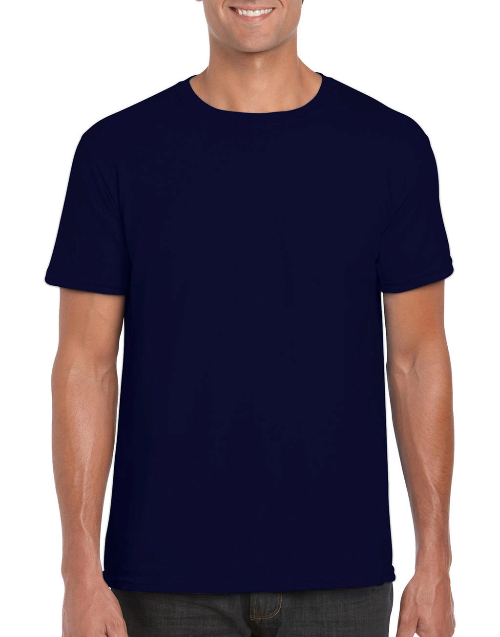 Softstyle® Ring Spun T-Shirt zum Besticken und Bedrucken in der Farbe Navy mit Ihren Logo, Schriftzug oder Motiv.