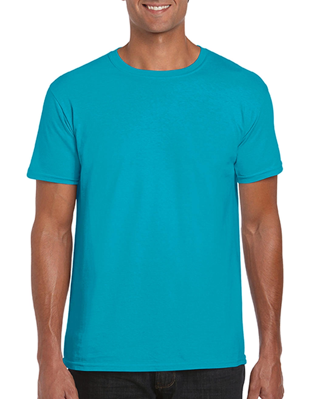 Softstyle® Ring Spun T-Shirt zum Besticken und Bedrucken in der Farbe Tropical Blue mit Ihren Logo, Schriftzug oder Motiv.