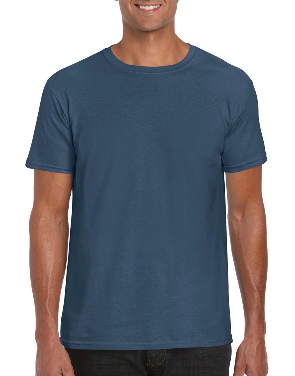 Softstyle® Ring Spun T-Shirt zum Besticken und Bedrucken in der Farbe Indigo Blue mit Ihren Logo, Schriftzug oder Motiv.