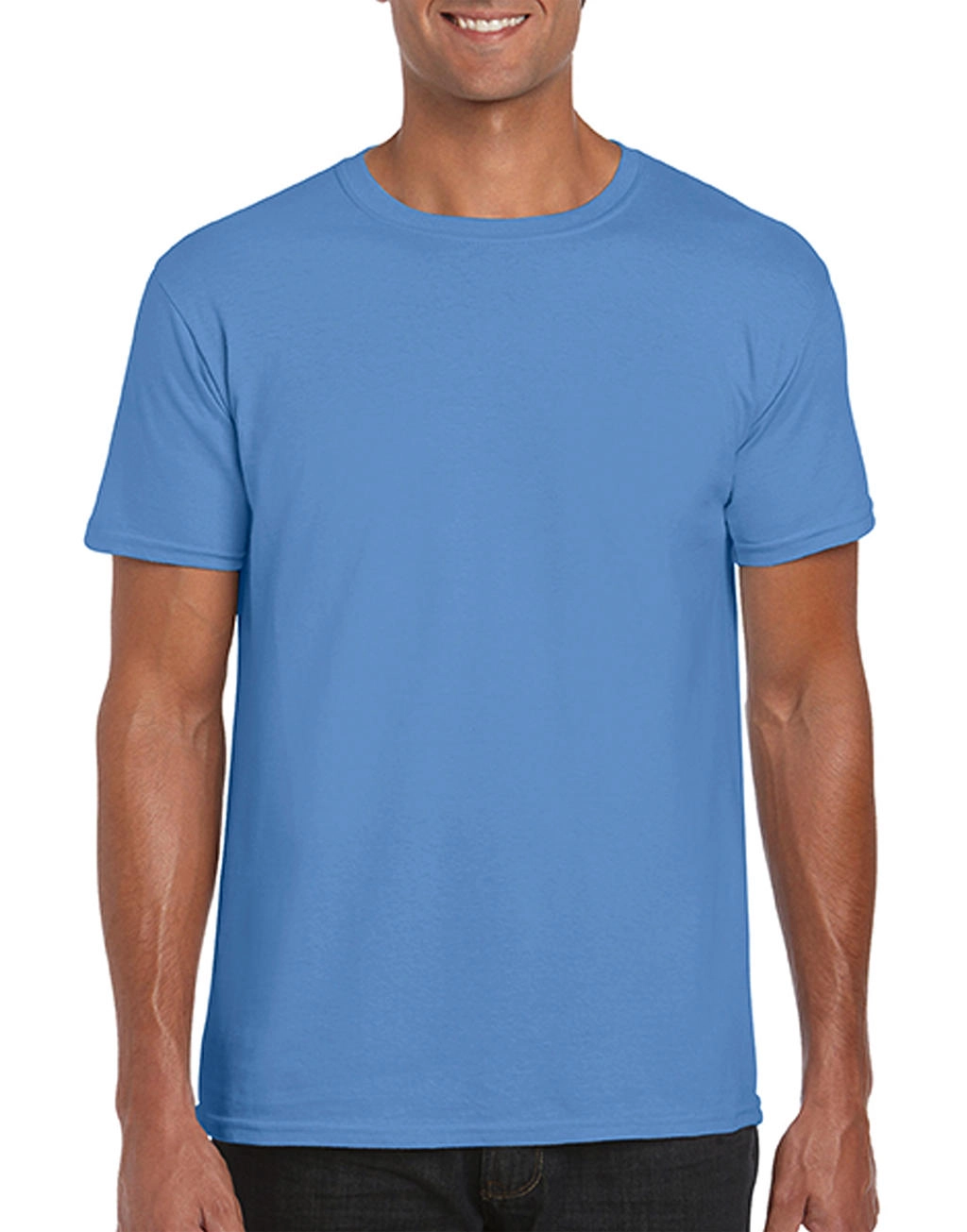 Softstyle® Ring Spun T-Shirt zum Besticken und Bedrucken in der Farbe Carolina Blue mit Ihren Logo, Schriftzug oder Motiv.