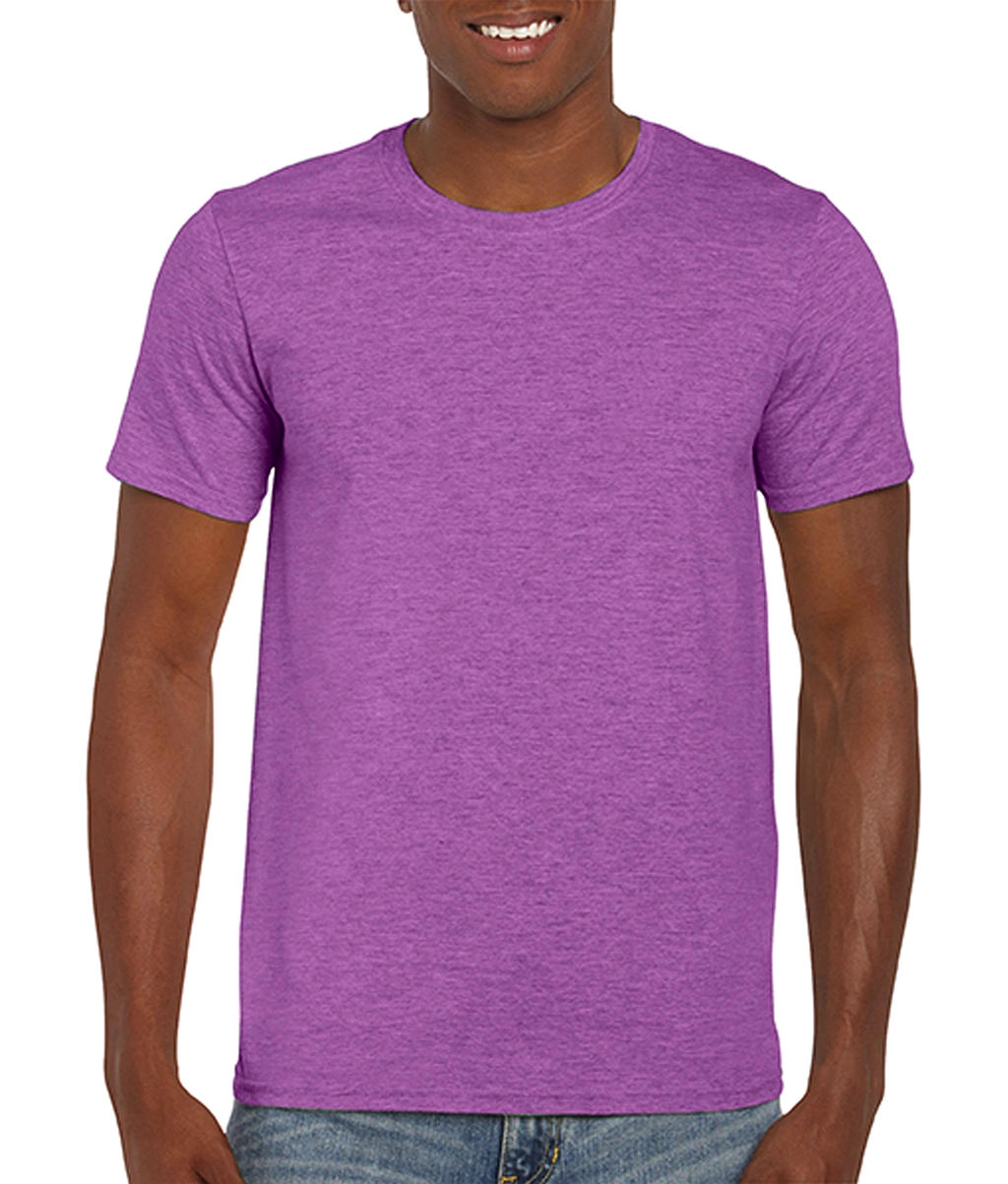 Softstyle® Ring Spun T-Shirt zum Besticken und Bedrucken in der Farbe Heather Radiant Orchid mit Ihren Logo, Schriftzug oder Motiv.