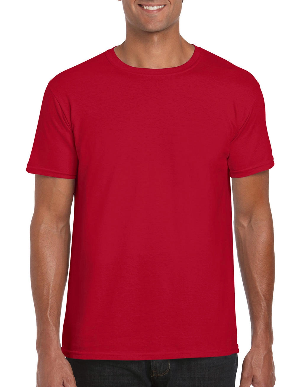 Softstyle® Ring Spun T-Shirt zum Besticken und Bedrucken in der Farbe Red mit Ihren Logo, Schriftzug oder Motiv.