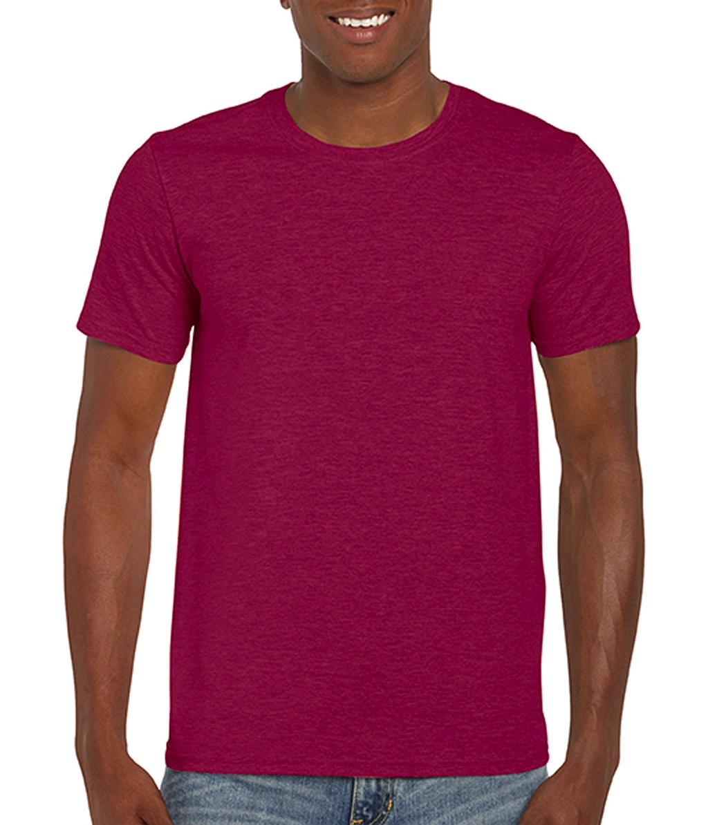 Softstyle® Ring Spun T-Shirt zum Besticken und Bedrucken in der Farbe Heather Cardinal mit Ihren Logo, Schriftzug oder Motiv.