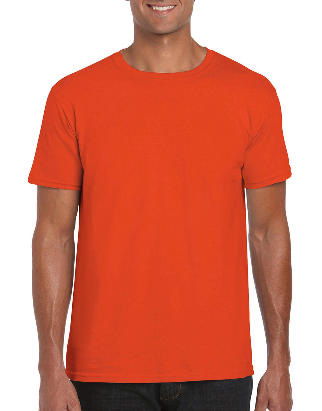 Softstyle® Ring Spun T-Shirt zum Besticken und Bedrucken in der Farbe Orange mit Ihren Logo, Schriftzug oder Motiv.