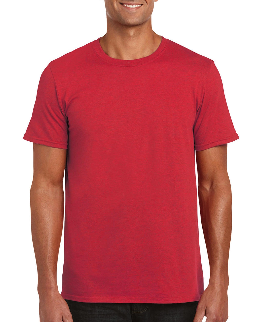 Softstyle® Ring Spun T-Shirt zum Besticken und Bedrucken in der Farbe Heather Red mit Ihren Logo, Schriftzug oder Motiv.