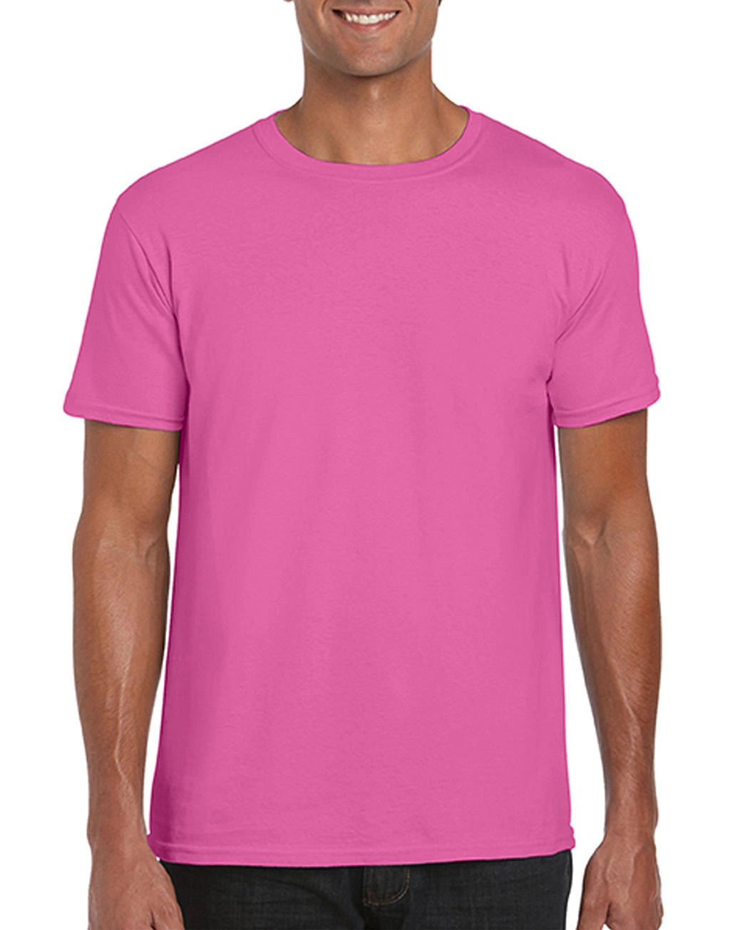 Softstyle® Ring Spun T-Shirt zum Besticken und Bedrucken in der Farbe Azalea mit Ihren Logo, Schriftzug oder Motiv.