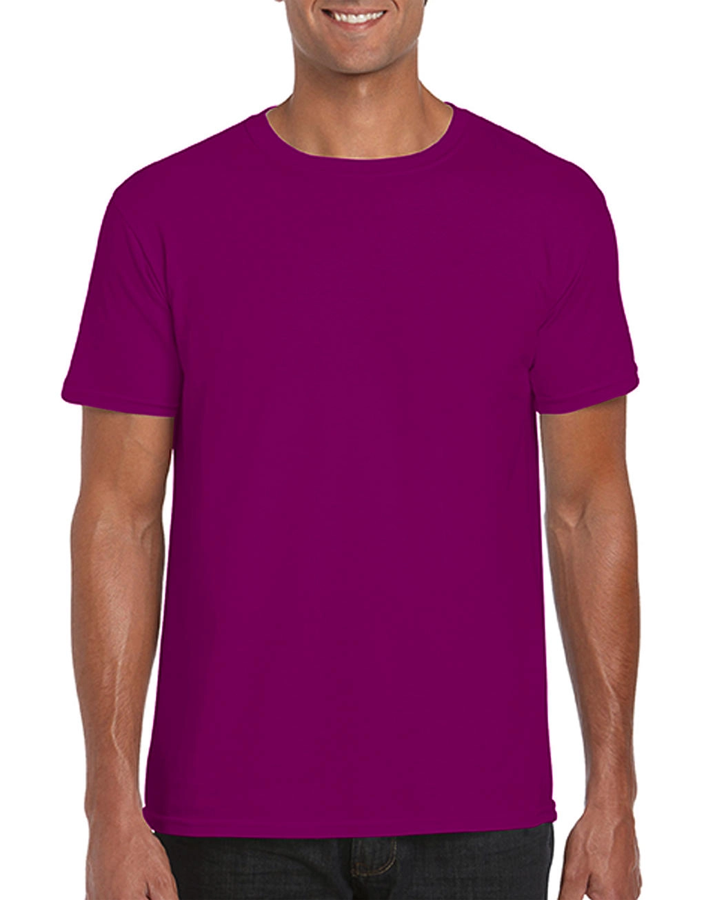 Softstyle® Ring Spun T-Shirt zum Besticken und Bedrucken in der Farbe Berry mit Ihren Logo, Schriftzug oder Motiv.