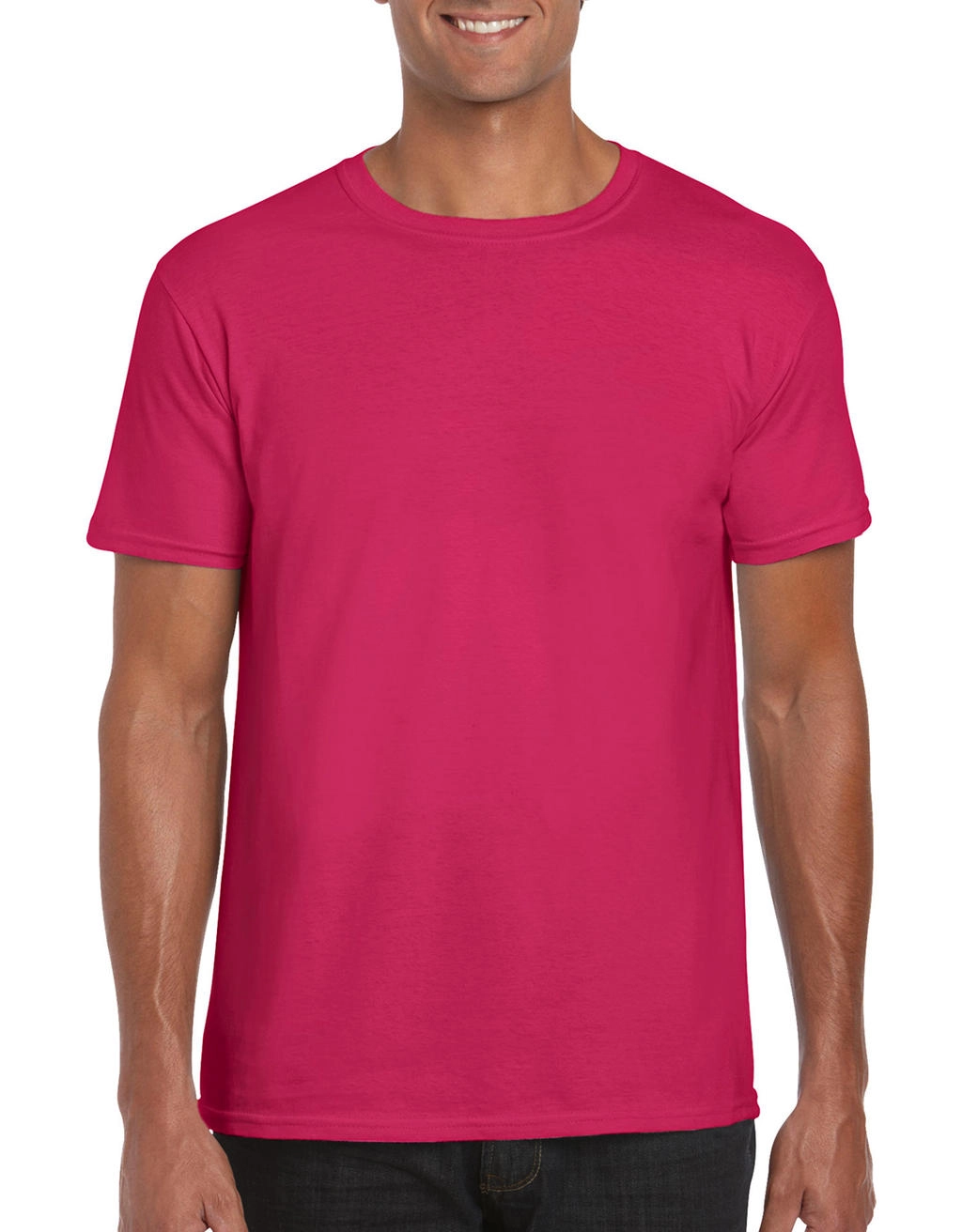 Softstyle® Ring Spun T-Shirt zum Besticken und Bedrucken in der Farbe Heliconia mit Ihren Logo, Schriftzug oder Motiv.
