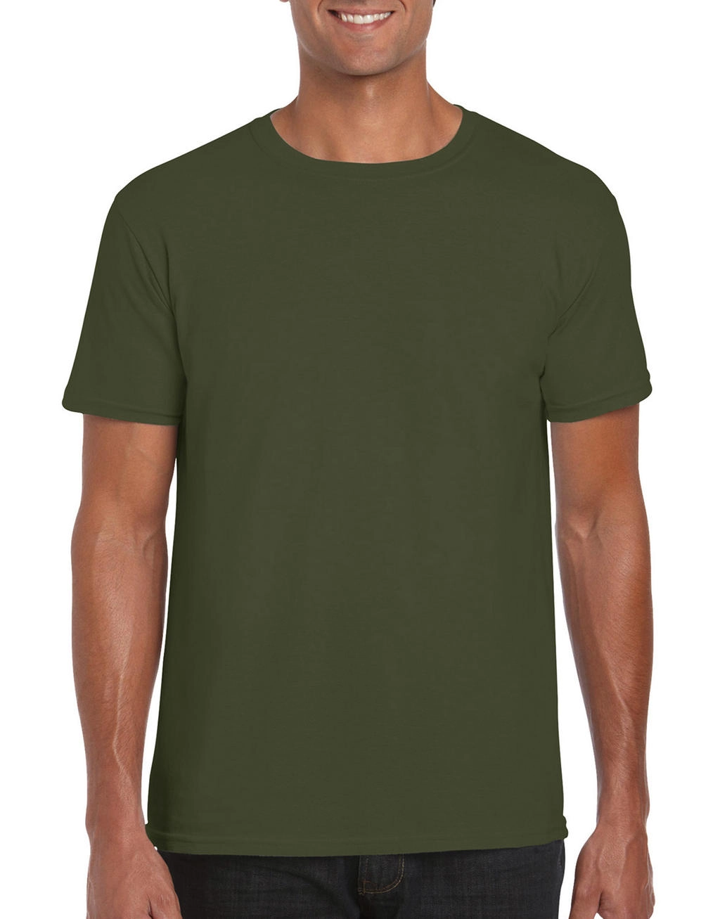 Softstyle® Ring Spun T-Shirt zum Besticken und Bedrucken in der Farbe Military Green mit Ihren Logo, Schriftzug oder Motiv.