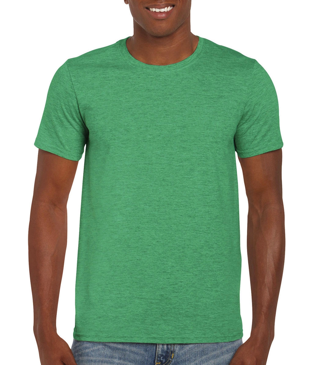 Softstyle® Ring Spun T-Shirt zum Besticken und Bedrucken in der Farbe Heather Irish Green mit Ihren Logo, Schriftzug oder Motiv.