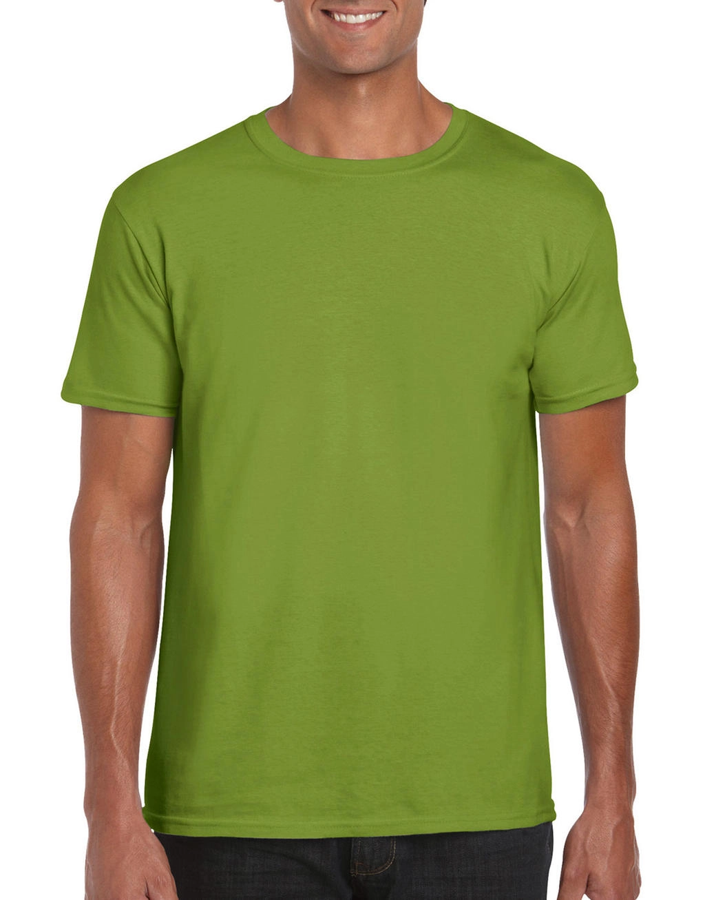 Softstyle® Ring Spun T-Shirt zum Besticken und Bedrucken in der Farbe Kiwi mit Ihren Logo, Schriftzug oder Motiv.