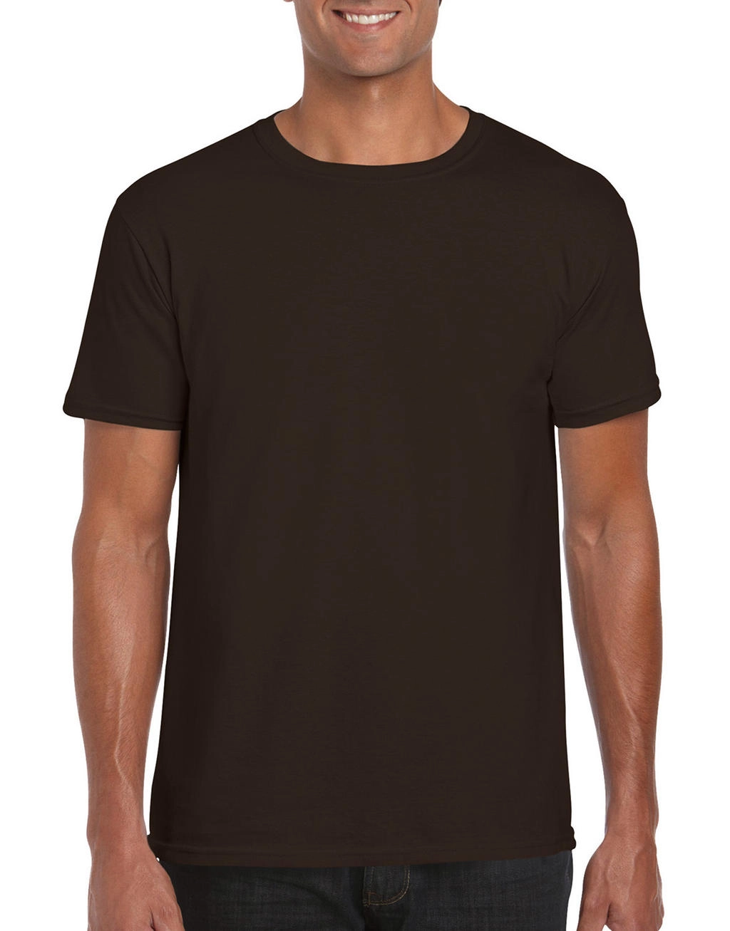 Softstyle® Ring Spun T-Shirt zum Besticken und Bedrucken in der Farbe Dark Chocolate mit Ihren Logo, Schriftzug oder Motiv.